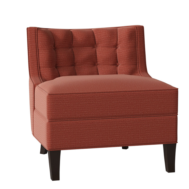 Social Sunbrella® Boucle Tufted Chair, Elise Linen, American Walnut