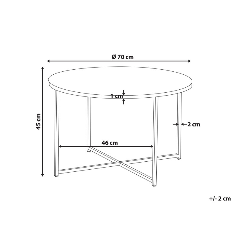 Duval Cross Legs Coffee Table, Sliver