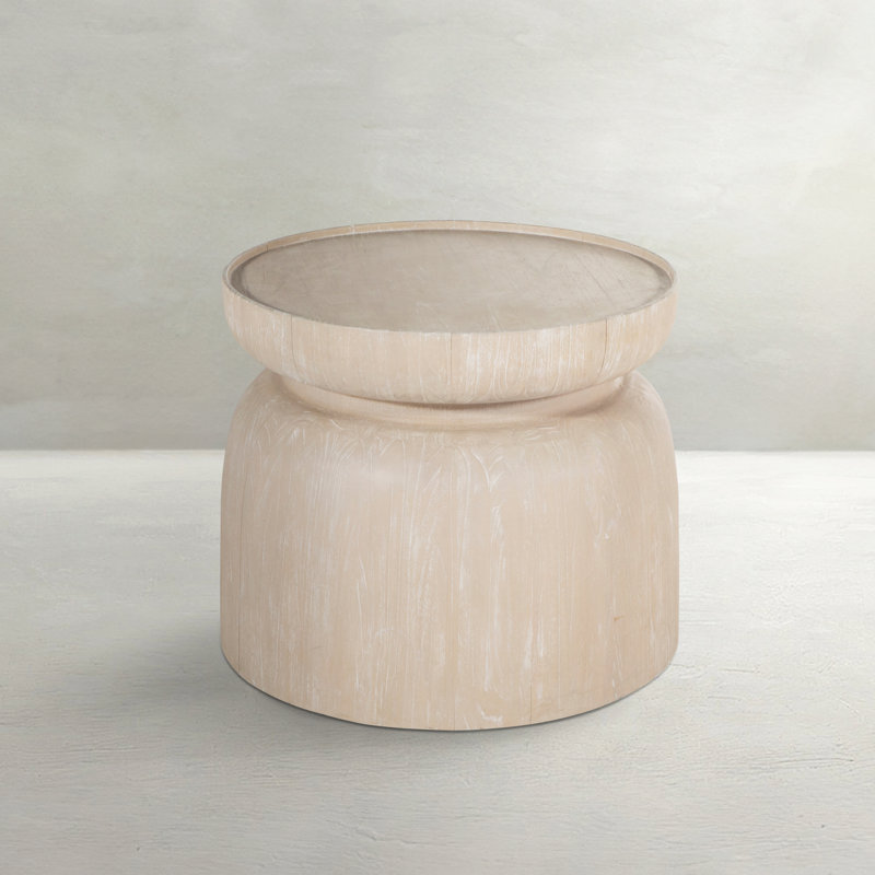 Marta Solid Wood Pedestal End Table