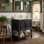 Armoire de luxe compacte avec 1 porte et rangement ouvert, design rétro d'inspiration rétro 24 po avec évier 24 po