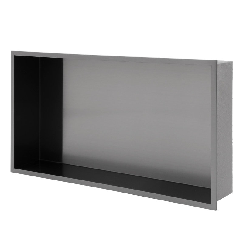 Niche de douche en acier inoxydable 25 po x 13 po, Bronze industriel-noir