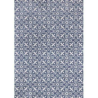 Trinesha Ornate Blue Cream Area Rug