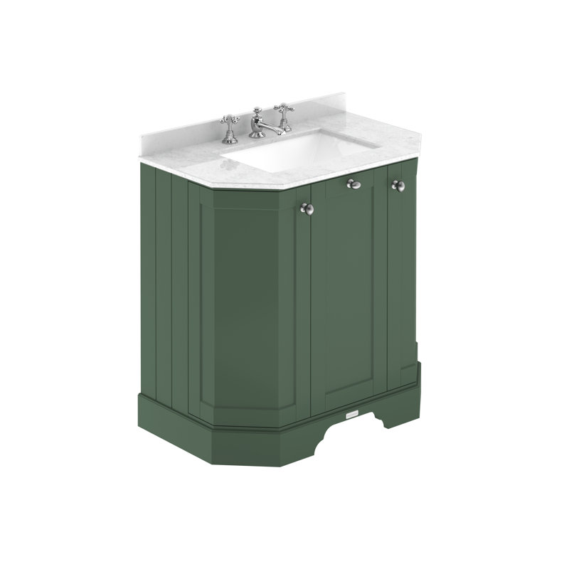 Old London 750mm Free-standing Single Vanity, White, Hunter Green