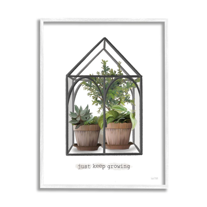 Just Keep Growing Greenhouse Plants, estampe numérique de House Fenway, H 14 po x l 11 po x P 1,5 po