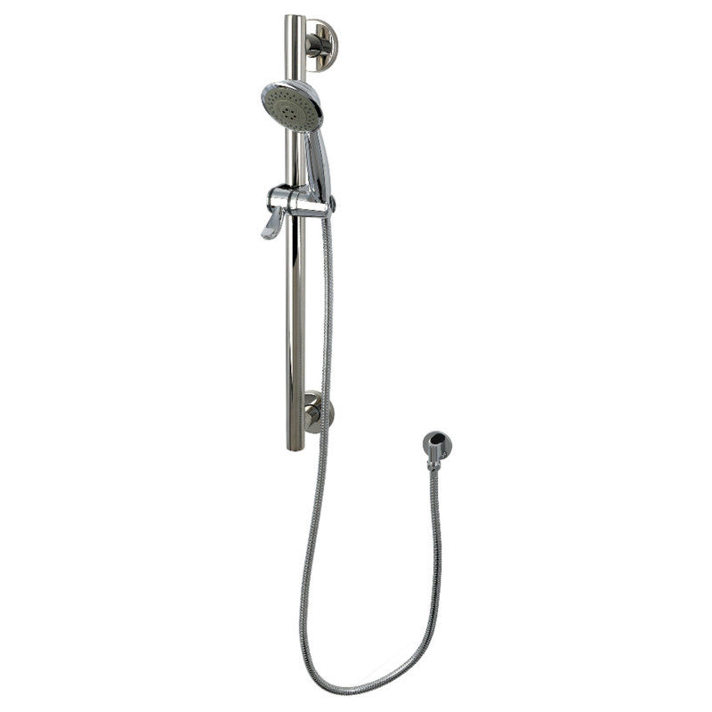 Kingston Brass Made To Match Shower System With Slide/Grab Bar And Hand Shower, Polished Chrome