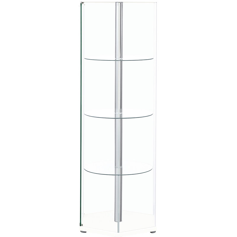 Vitrine à quatre tablettes en verre blanc