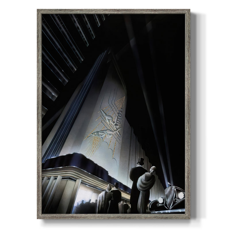 Ouverture de nuit, reproduction encadrée - bois massif, H 15 po x l 12 po