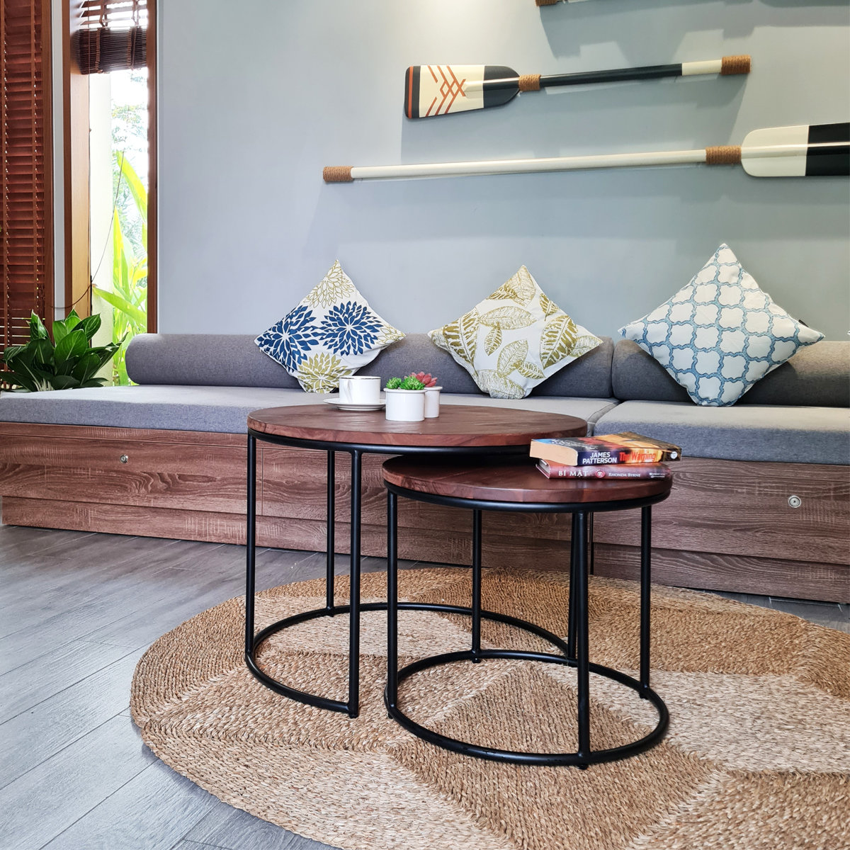 DreamPatio Quebec Nesting Coffee Tables, Set of 2, Brown Wayfair Canada