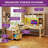L Shaped Desk With Drawers, Office Desk With Power Outlet, LED Lights, Hutch And File Cabinets