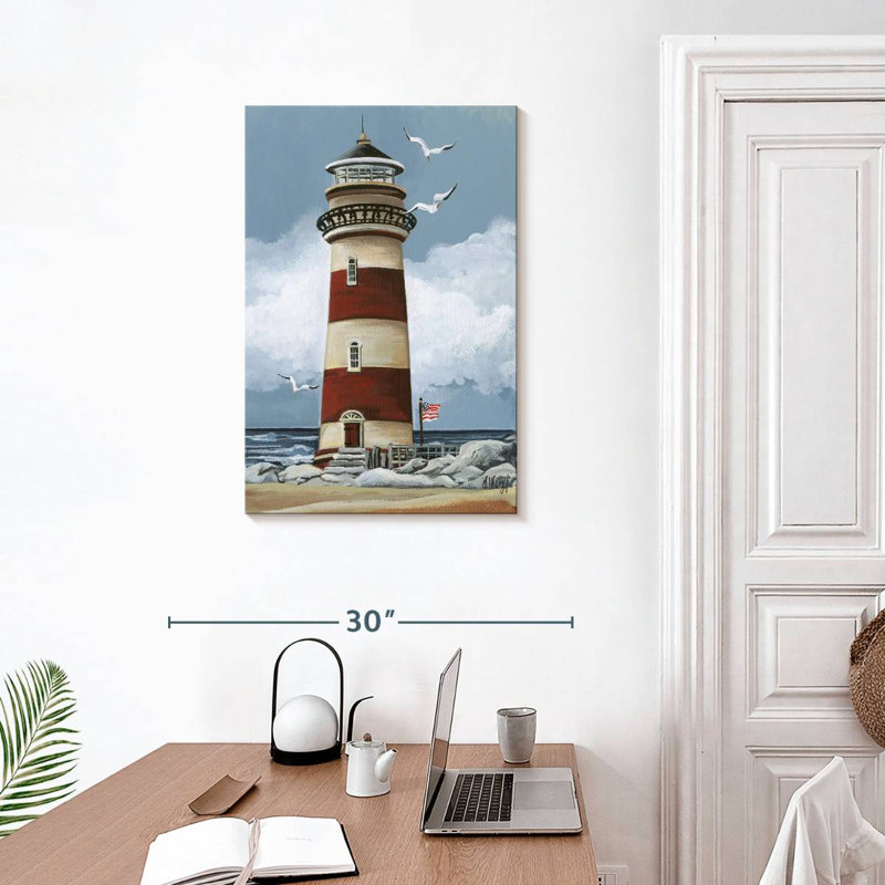 Aletra Simple Red Lighthouse, 30" H x 20" W