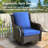 7 - Person Patio Furniture Set with Swivel Rocker, Outdoor Wicker Rattan Seating Group with Cushions, All Weather Sofa Conversation Set with Fire Pit Table for Garden Backyard-1188283028