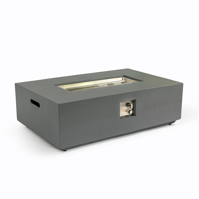 Concrete Propane/Natural Gas Fire Pit Table, Light Gray