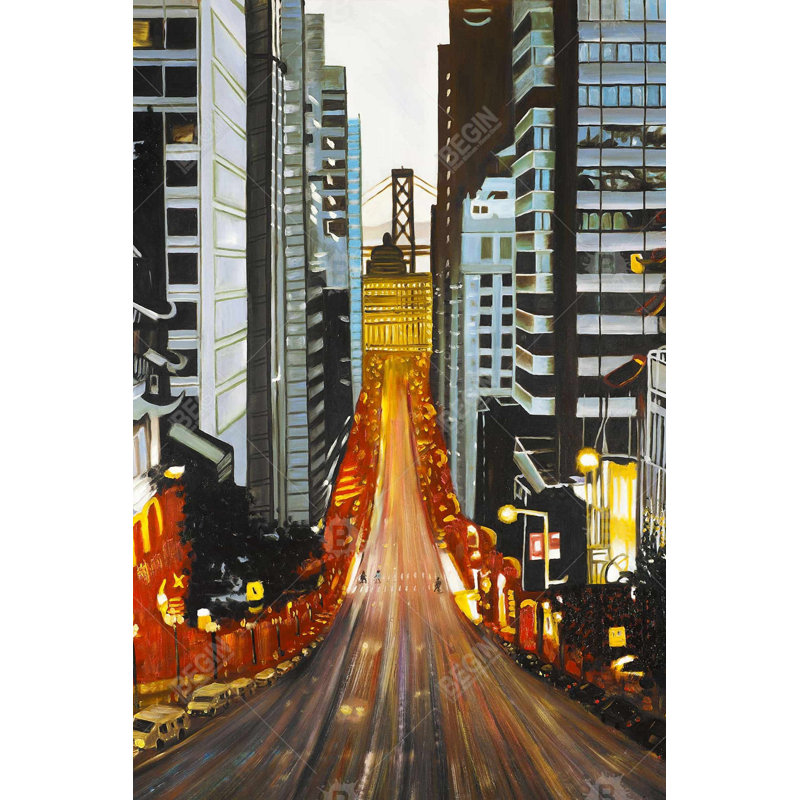 «San Francisco By Night» sur toile, H 36 po x l 24 po