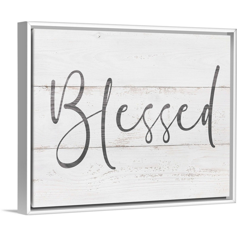 " Family Quotes - Blessed White ", 18" H x 22" W x 1.75" D, White Framed
