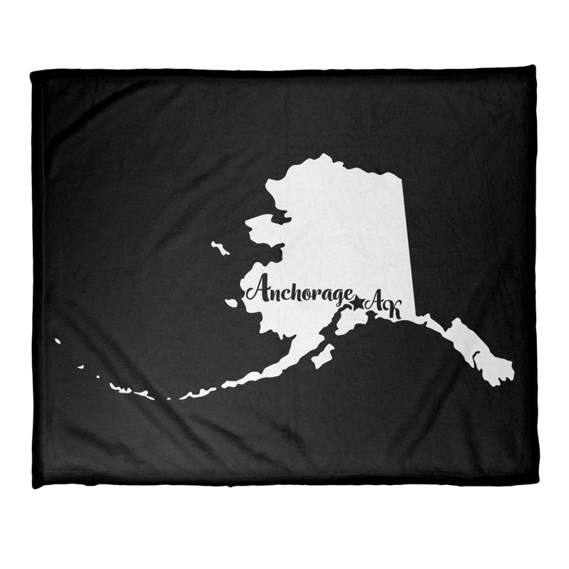 Jeté en alaska polaire ancrage, l 52,5 po x L 62,5 po, Noir