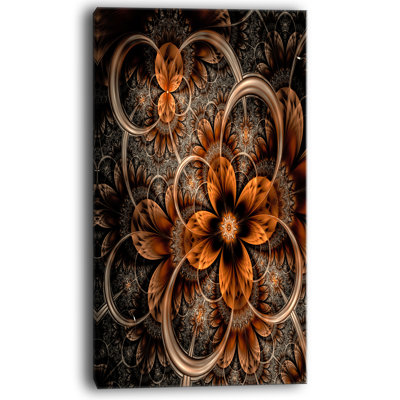 " Dark Orange Digital Art Fractal Flower "