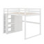 Lit mezzanine en bois pleine grandeur avec garde-robe, tablettes et lumière DEL-1839031062