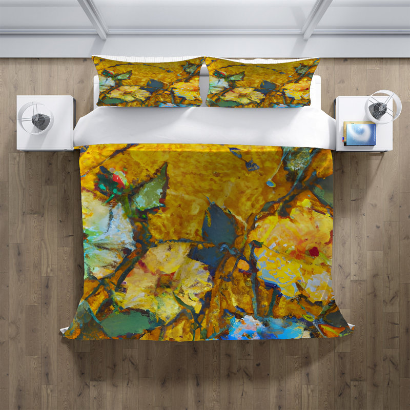 Duvet Cover, King Duvet Cover + 2 King Shams, Yellow/Green/Blue