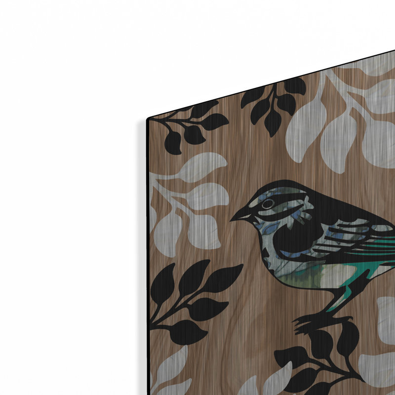  «Bird Patchwork 1» par Erin Clark, art mural en métal, 36 po x 36 po, H 12 po x l 12 po