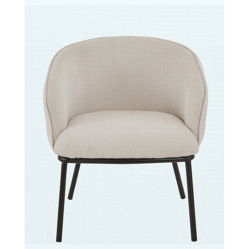 Fauteuil d'appoint moderne en velours côtelé, Beige