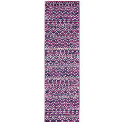 Christa Geometric Fuchsia/Navy Area Rug