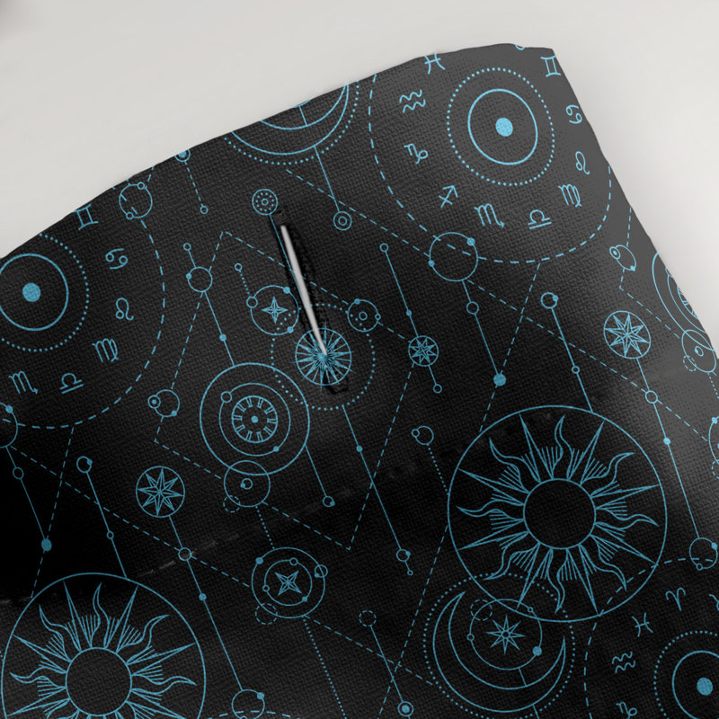 Katelyn Elizabeth Geometric Shower Curtain, Black/Blue