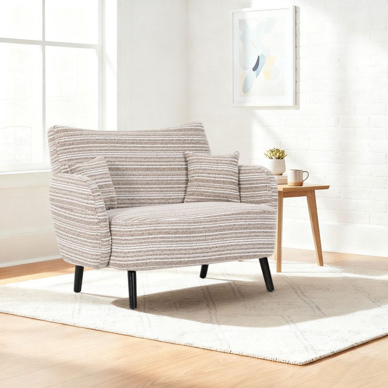 Fauteuil d'appoint rembourré Mid-Century, Kaki