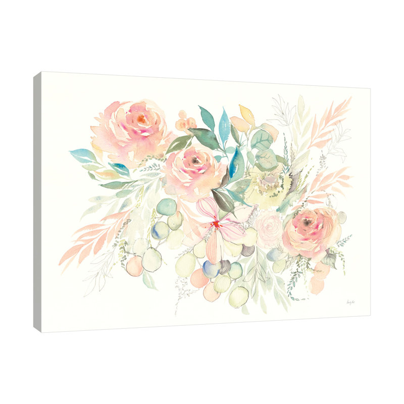 "Watercolor Blossom I", toile tendue par Kristy Rice, H 18 po x l 24 po x P 1,5 po