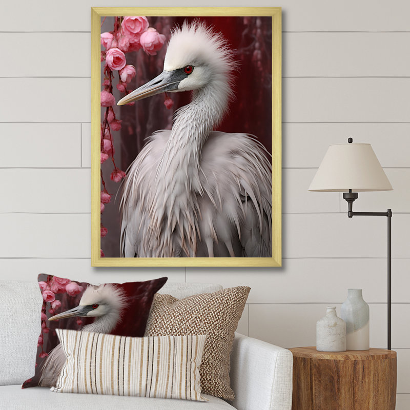 Photographie majestueuse d'un oiseau blanc, H 40 po x l 30 po x P 1,5 po, Cadre doré à une seule photo