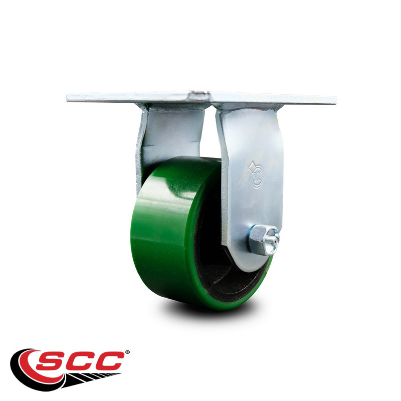 Poly on Cast Iron Caster, Green