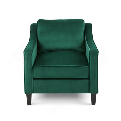 Green Velvet Upholstered Club Chair
