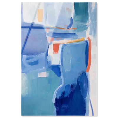 Blue Resonance II High-Gloss Frameless Acrylic Glass Wall Art Abstract Print by Oliver Gal, Ready to Hang, 10 x 15