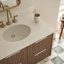Meuble-lavabo de salle de bain mural ovale simple 36 po avec comptoir à quartz blanc Carrara de 1,5 po Mulloy-1391608019-1391608029