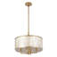 4-Light Natural Capiz Shell Drum Chandelier-501470003