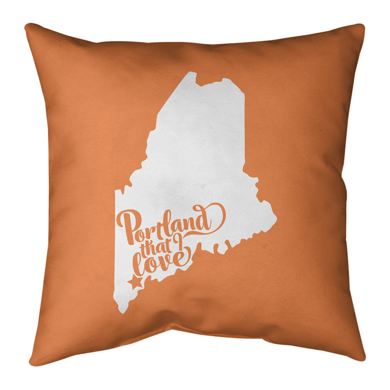 Linen Reversible Throw Pillow, Orange, 20" x 20"