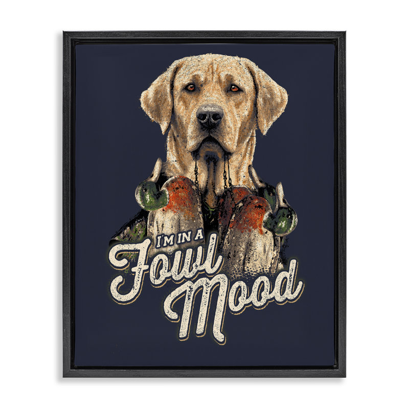 Cadre flottant Fowl Mood Hunting Dog, conception de Jedco Brands, Inc., H 21 po x l 17 po, Cadre flottant noir de jais