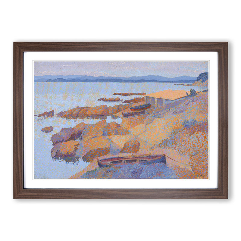 Coast near Antibes by Henri-Edmond Cross - Picture Frame Graphic Art, 36cm H x 48cm W x 2cm D, Walnut Framed