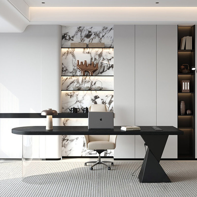 Bureau en bois massif, bureau en acrylique, 29.53"H*86.61"W*23.62"D