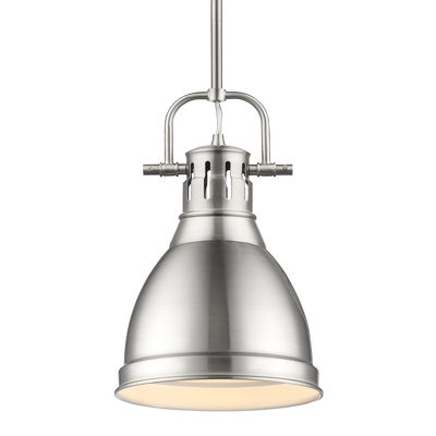 Luminaire suspendu unique / remarquable à 1 lumière Ruthie sans accents de matériau secondaire ou d'accent