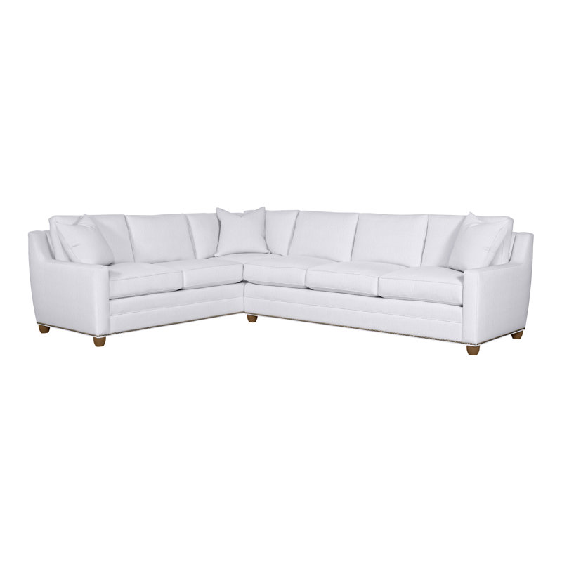 American Bungalow 2-Piece Fairgrove L-Sectional, Navada Snow, Havana, Yes