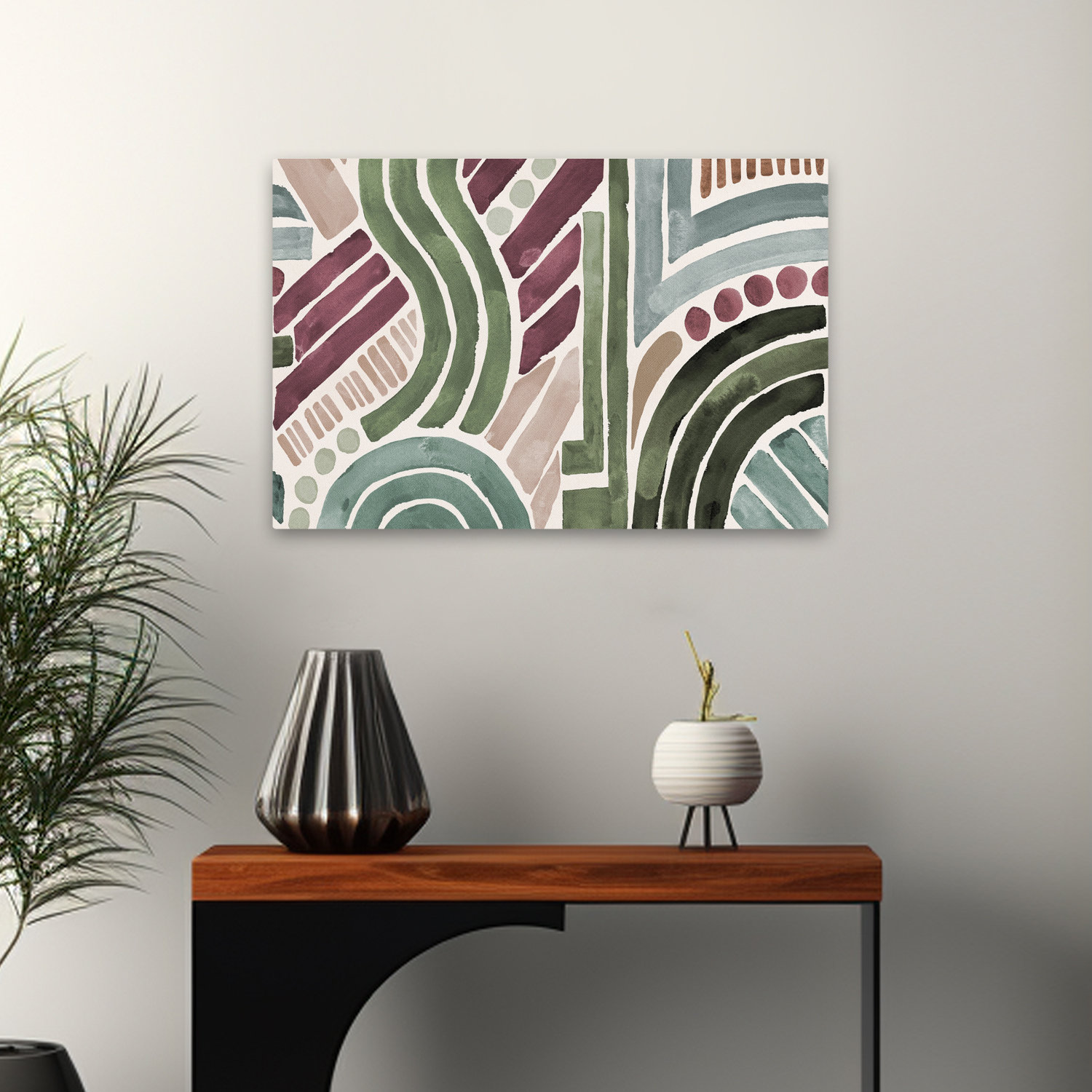 Orren Ellis Impressions Pattern Iva Contemporary Abstract Blue Arch ...