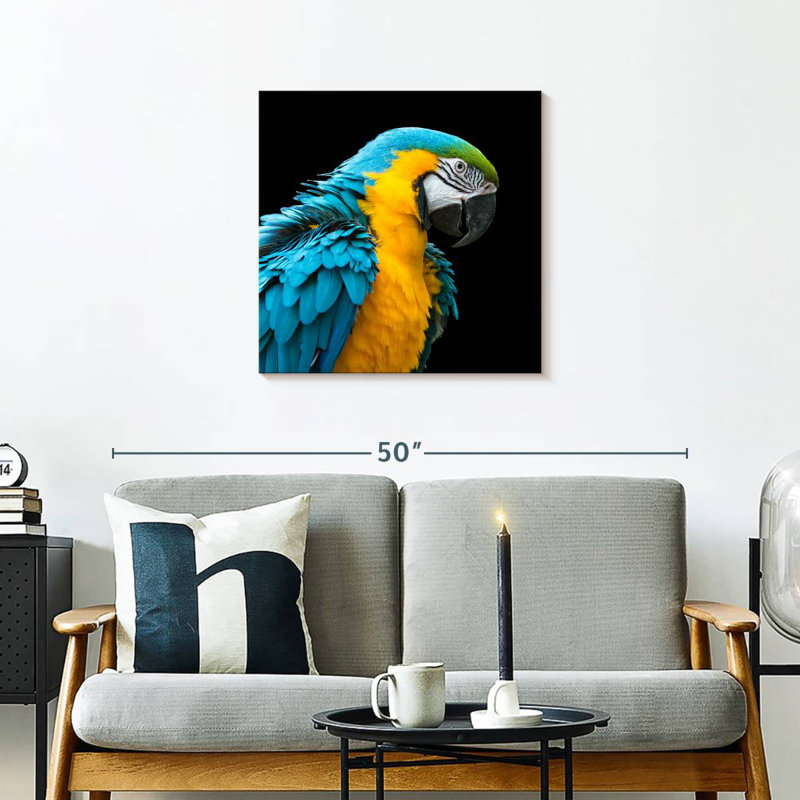 Crowle Charming Macaw, 24" H x 24" W