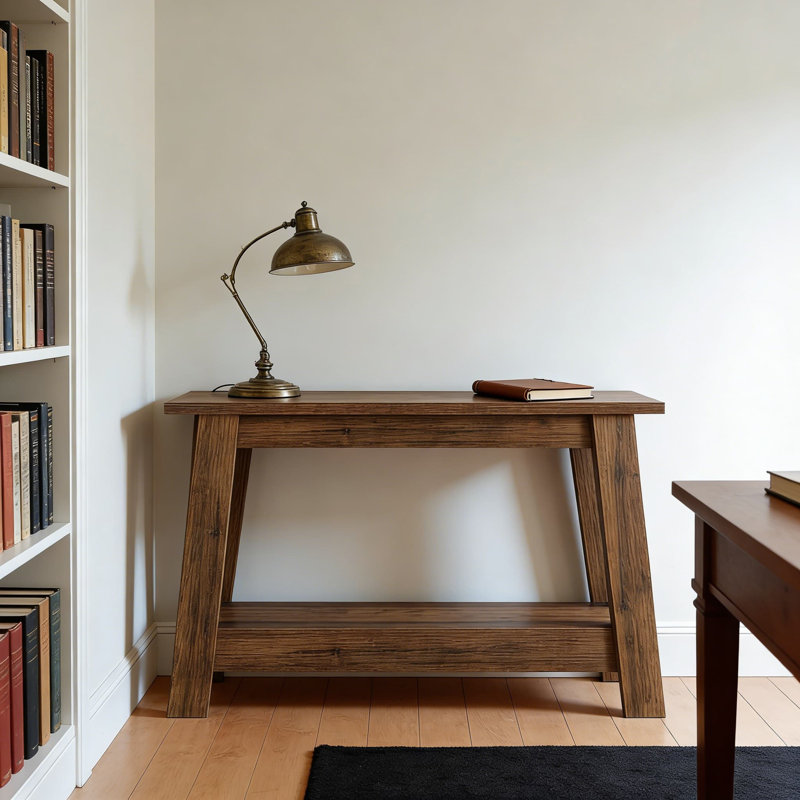 Console Farmhouse avec rangement à 2 niveaux, canapé étroit pour le vestibule, le salon, le couloir et le vestibule, finition brun rustique pour les petits espaces