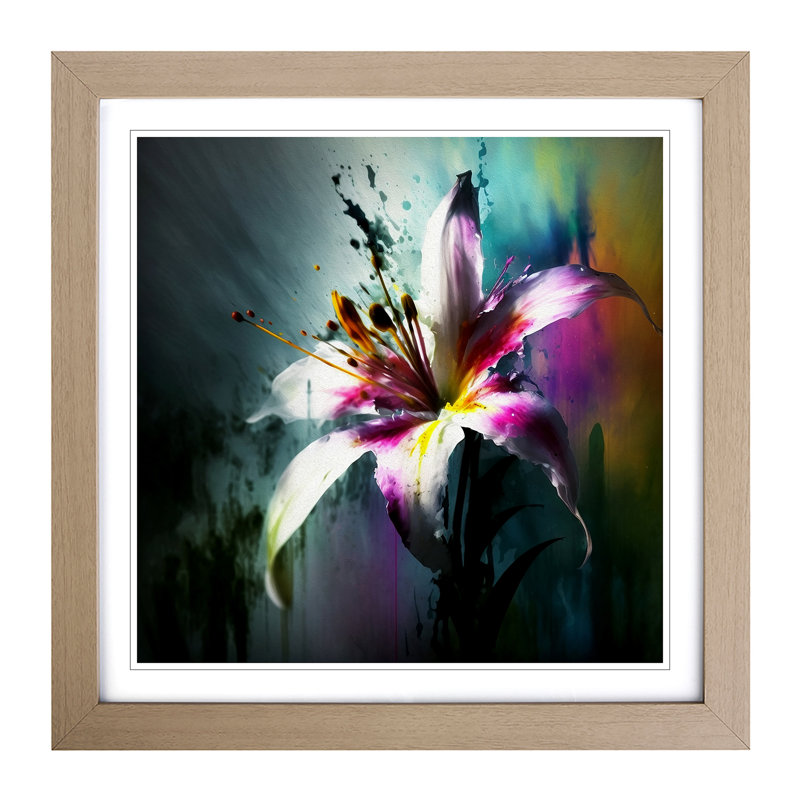 Lily FlowerNo.1 - Framed Print, Oak