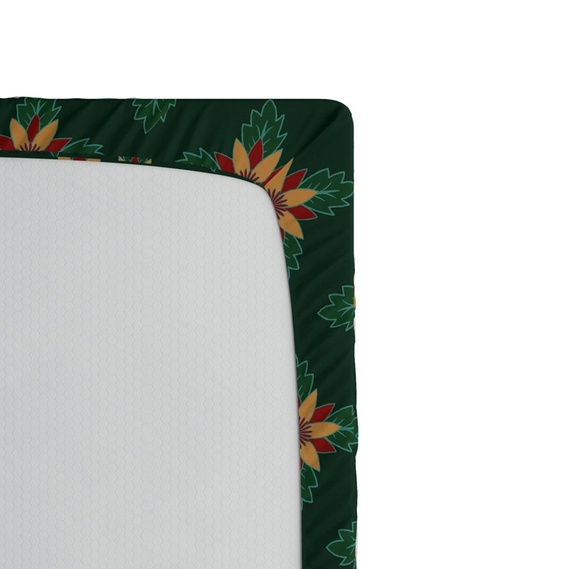 Microfiber Floral Fitted Sheet, Twin Fitted Sheet