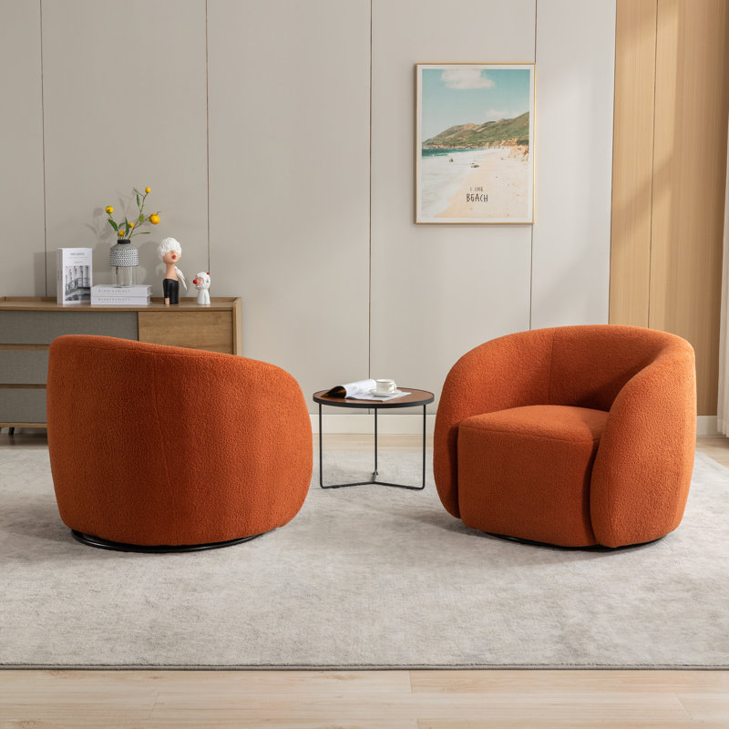 Fauteuil pivotant rembourré Katherline, Orange