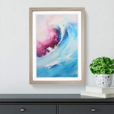 Wave Modern Gestural - Single Picture Frame Print on Wood