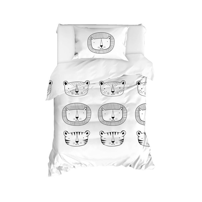 Ensemble de housse de couette 100% coton Chau, Housse de couette 63 "x 87" + 1 taie d'oreiller st