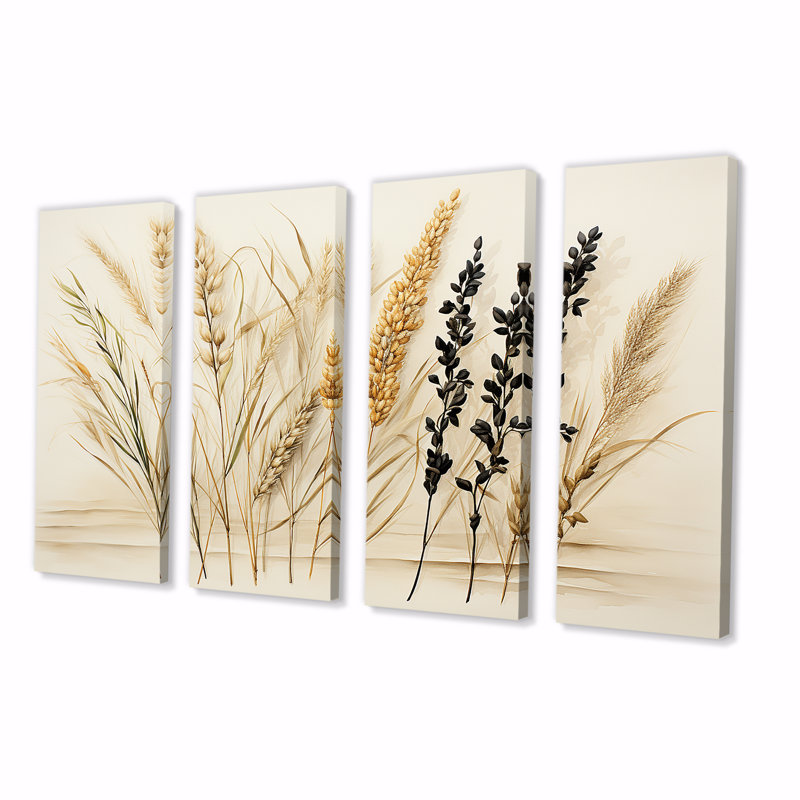 Décoration murale rétro 4 pièces Botanica Herbs I - Herbs, H 32 po x l 64 po