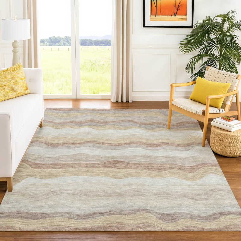 Tapis intérieur / extérieur lavable à la machine Lanphear ACN2397, Rectangle 10 pi x 14 pi
